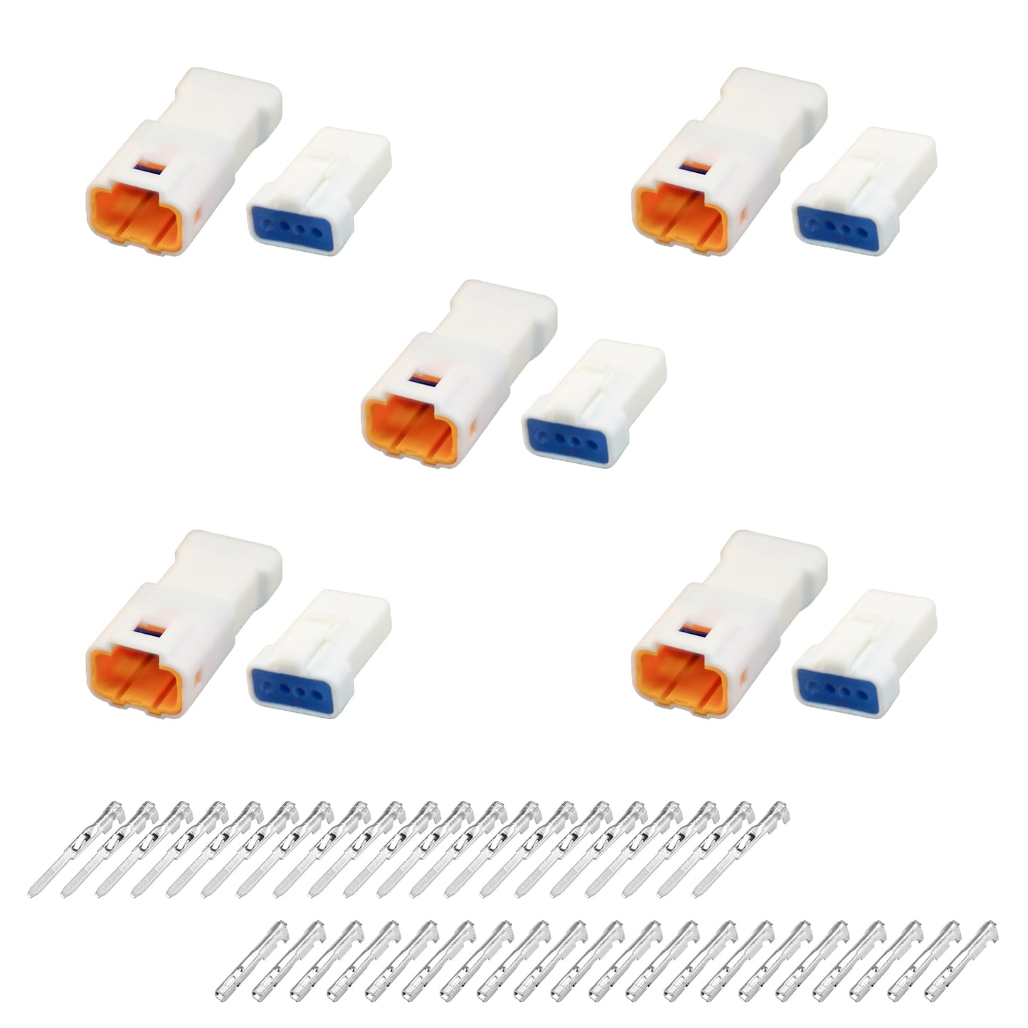 MUYI 5 Kits 4 Pin Way JST Waterproof Connector 26-22 AWG Electric Socket 0.13~0.33mm² Wire-to-Wire Connectors 2.0mm JWPF-VSLE Series JST Plugs