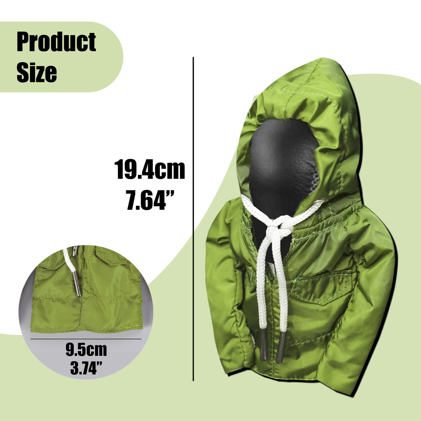 MUYI Shifter Cover Decoration Gear Shift Hoodies for Car Automotive Interior Accessories Vehicle Decor Anorak Jacket with Hooded (1 Pack, Military Green Knob Hoodies)