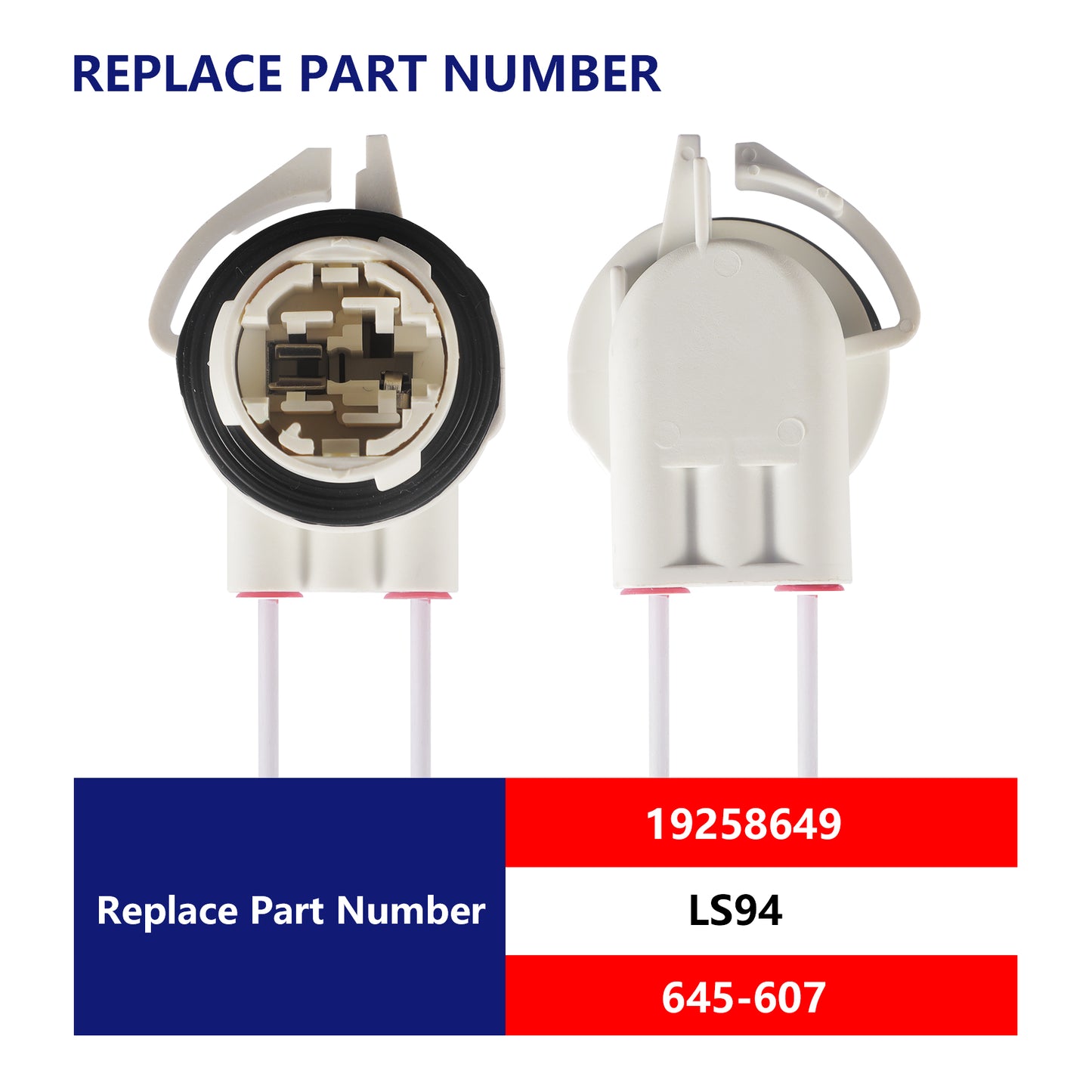 MUYI Light Socket Repair Kit - Lamp Socket Replacement Blub Socket Wire Harness for LED/Standard, Bulbs# 4114,4157,3157 Replaces for 19258649, LS94, 645-607(2 Pack)