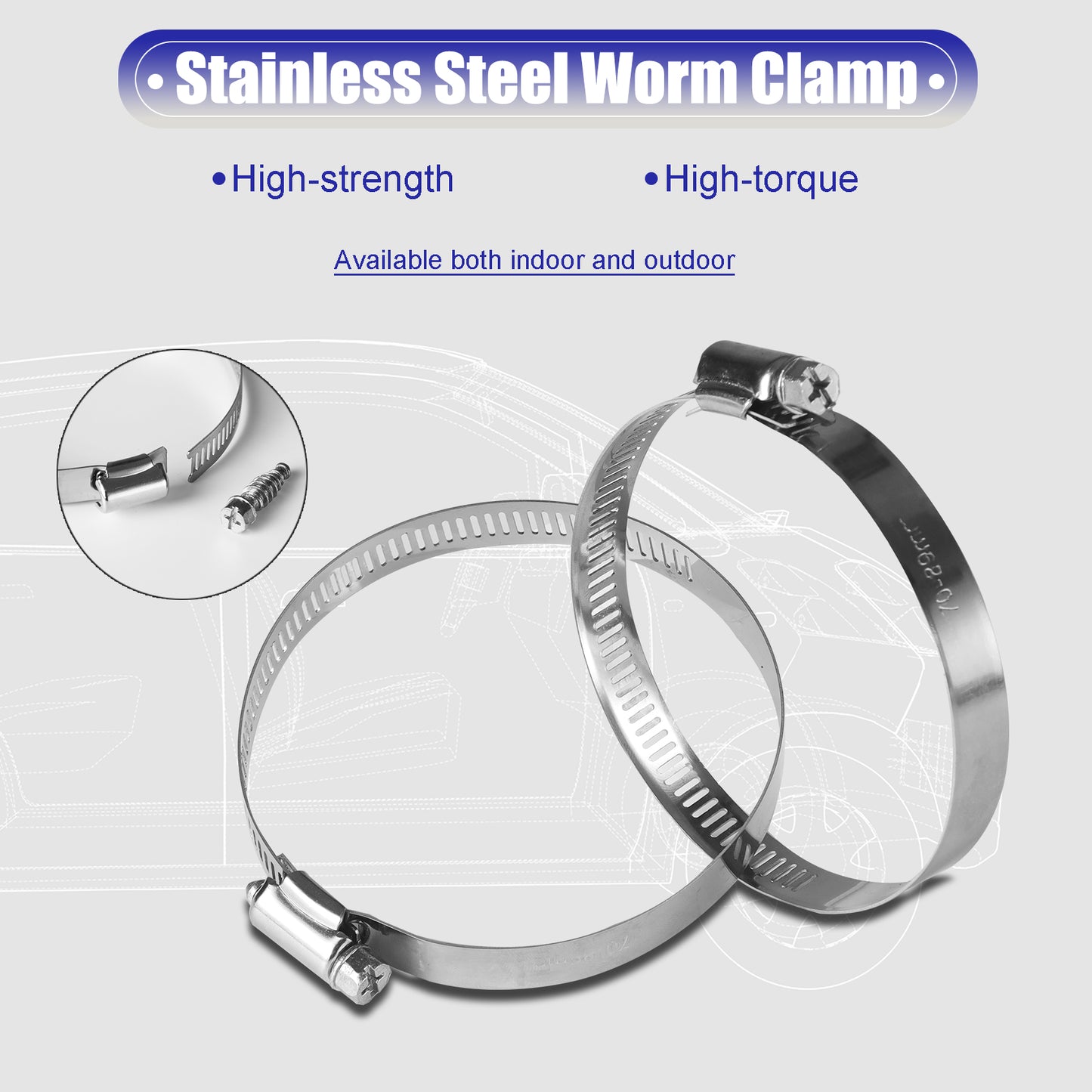 MUYI Straight Hose ID 3" (76mm) Silicone Coupler with 304 Stainless Steel Worm Clamps High Temp 4-Ply Reinforced 5mm Wall Thinckess 3.0" Length