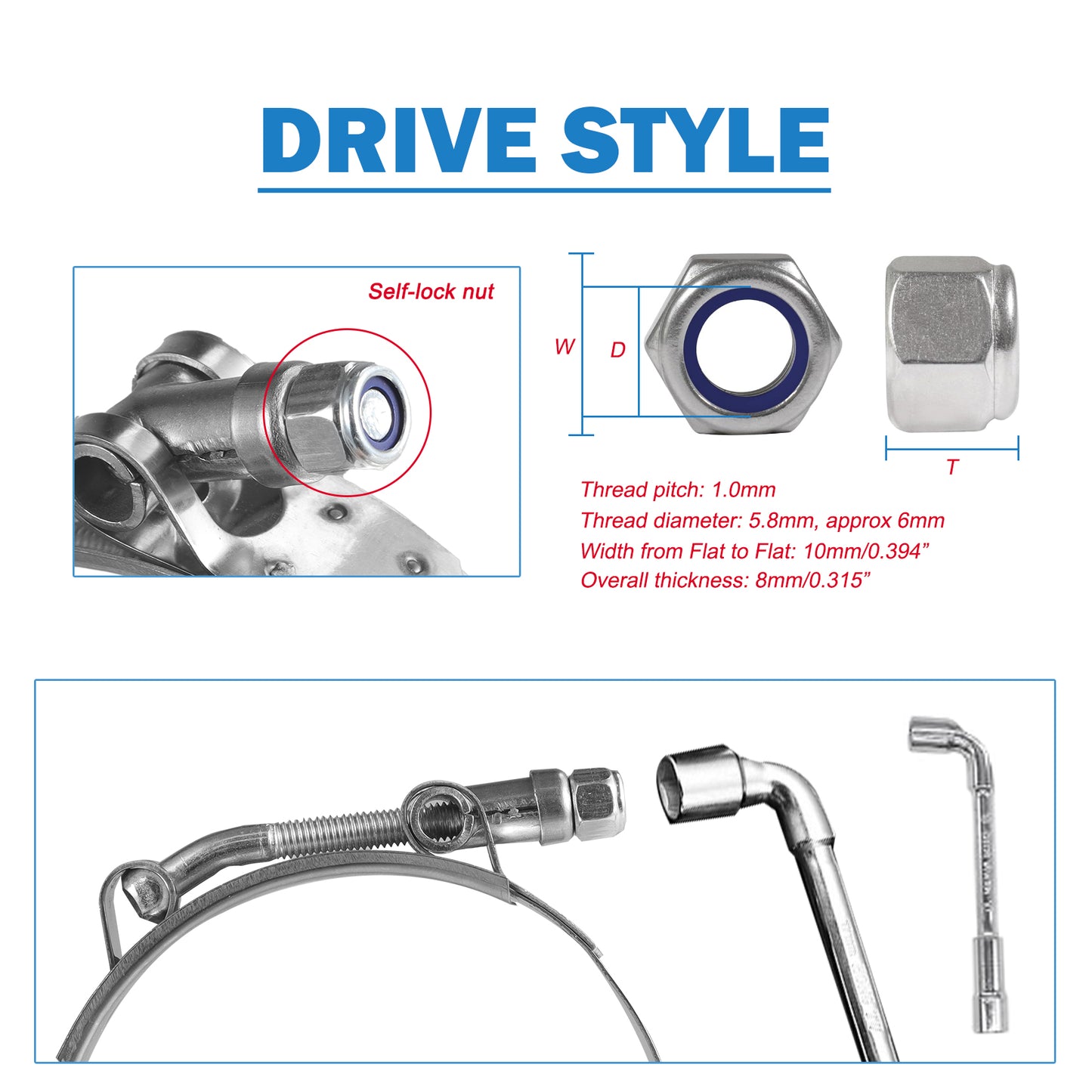 MUYI 4 Pack 3" T-Bolt Clamps, 304 Stainless Steel Turbo Intake Pipe Intercooler Hose Clamp, Working Range 83mm-91mm for 3" ID Silicone Tube