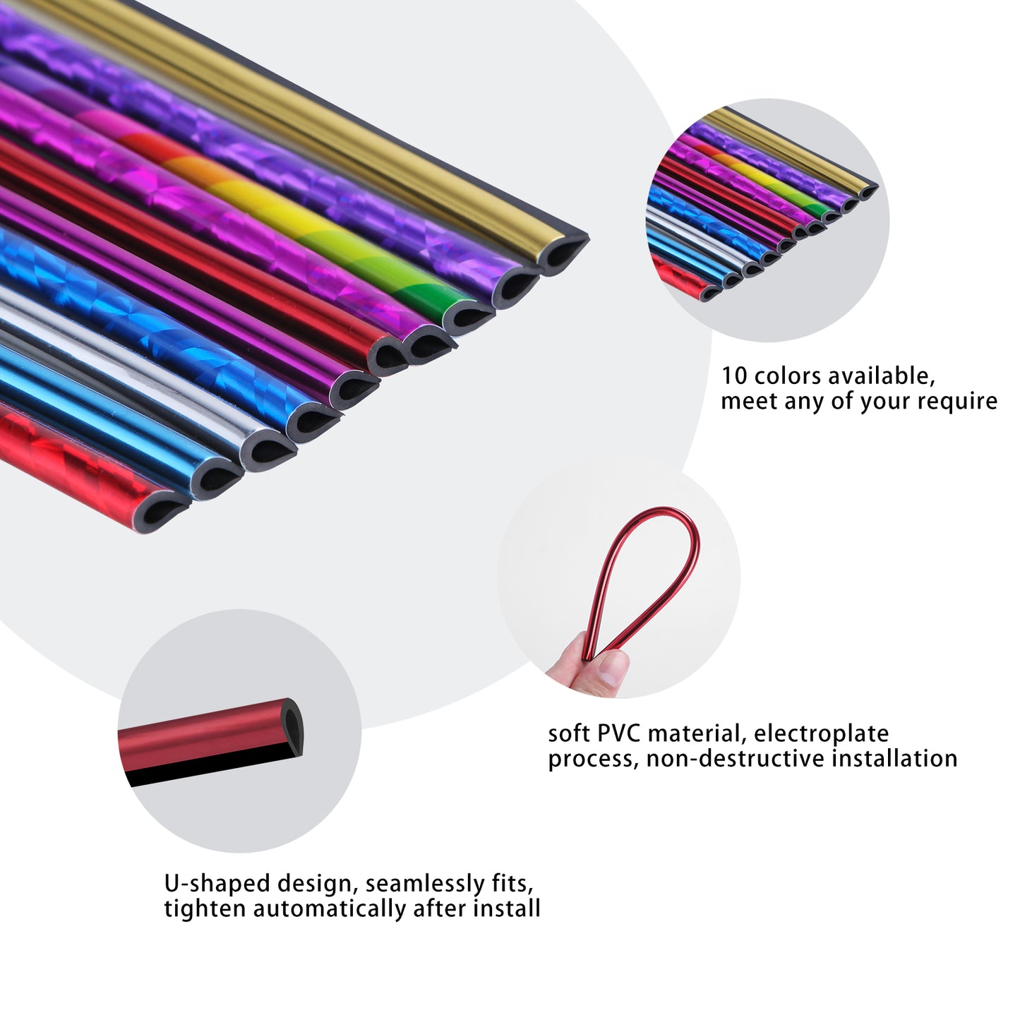 MUYI 20 Pack Car Interior Accessories for Most Air Conditioner Car Vent Accessory Outlet Decoration Strip Waterproof Bendable Shiny Trim Universal Red Car Accessories