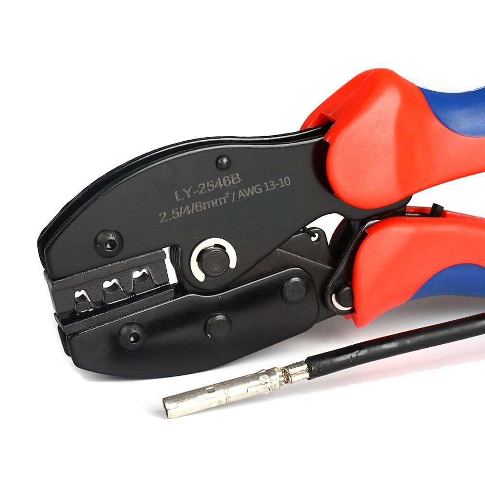 MUYI Solar Panel Connector Crimper Suitable for AWG 13-10, 2.5/4/6mm² Cable Ratcheting Crimping Wire Harness Hand Tool
