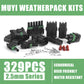 329PCS Weather Pack Connectors Kit, MUYI 23 Sets Waterproof Connector 1/2/3/4/6 Pin Automotive Connectors 20-14AWG Wire Harness Connectors with Terminals Pins Socket Contacts