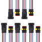 MUYI 5 Kits 1/2/3/4/5/6 Pin Way 18AWG Waterproof Connector Electrical Plugs with 10cm Pigtail Wire Connectors