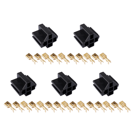Relay Connector, MUYI 5 Pin Relay Connector 12V Socket 30Amp 40Amp 6.3mm Truck Vehicle 5 Pack Car Relay