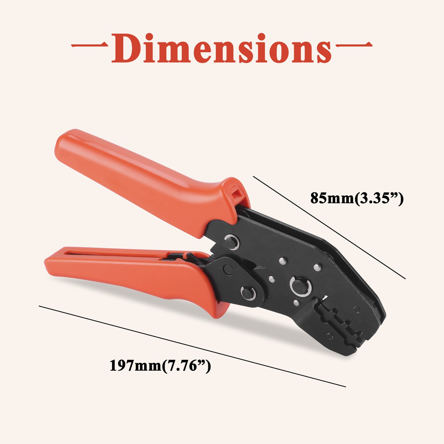 MUYI Ratcheting Crimper 26-16 AWG Wire Crimping Tool SN-48B Waterproof Connector Ratchet Dupont Crimp for 0.14-1.5mm² Insulated Terminals