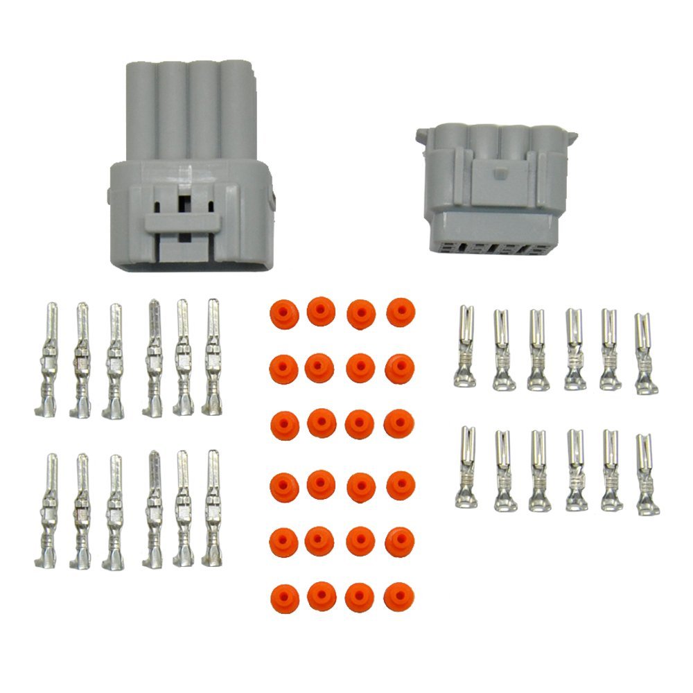 5 Kit 4 Pin Way Waterproof Electrical Connector Series Terminal 12 AWG  Connectors Housing Terminals Sealed Wire for Car 