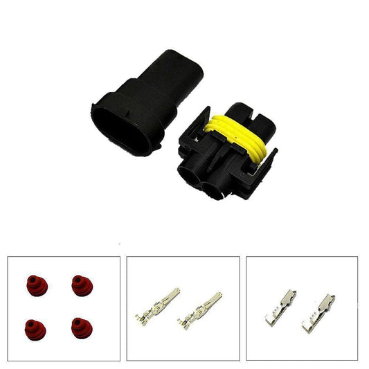 MUYI 2 Pcs H8 H11 880 881 Male and Female Adapter Wiring Harness Sockets Wire Connectors for Headlights Fog Lights