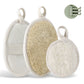 MUYI Loofah Kits, 3.9" x 5.7" Exfoliating Body Scrubber Loofah Sponge Pads Natural Luffa Material Sponges, Health for Bath Shower and Spa (3 Count - 1Pack)