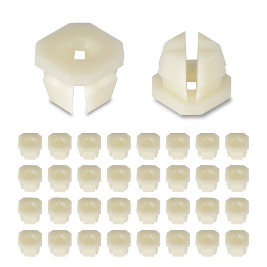 MUYI 30PCS Nylon Grille Screw Nuts - Park/Turn Front Light Lamp Radiator Retainer Nut Headlight Bezel Replace# 347347 3919773 3893980 Fits #8#10 Screw