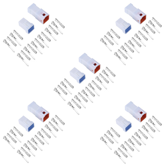 MUYI 5 Kits 8 Pin Way JST Waterproof Connector 26-22 AWG Electric Socket 0.13~0.33mm² Wire-to-Wire Connectors 2.0mm JWPF-VSLE Series JST Plugs