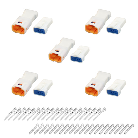 MUYI 5 Kits 4 Pin Way JST Waterproof Connector 26-22 AWG Electric Socket 0.13~0.33mm² Wire-to-Wire Connectors 2.0mm JWPF-VSLE Series JST Plugs