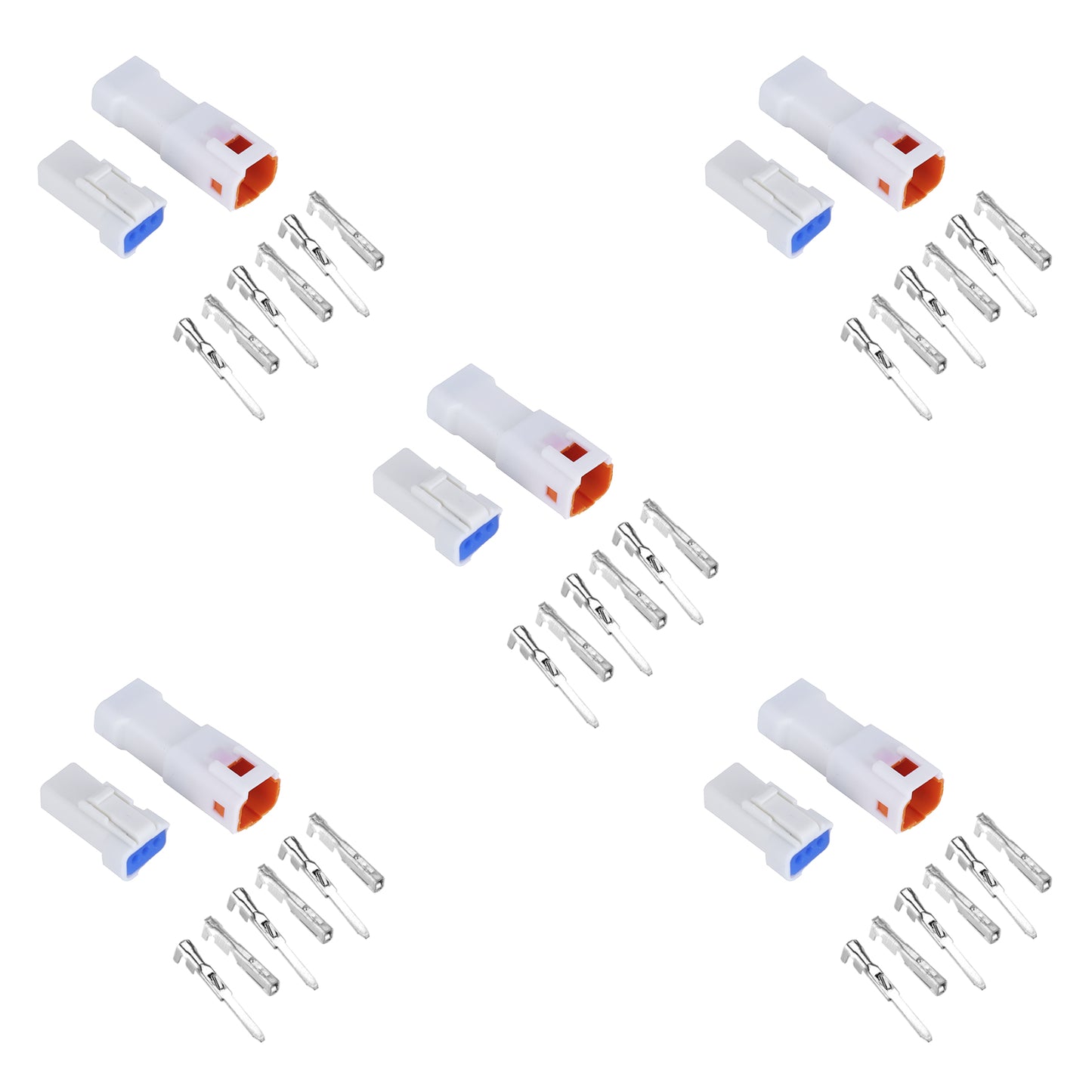 MUYI 5 Kits 3 Pin Way JST Waterproof Connector 26-22 AWG Electric Socket 0.13~0.33mm² Wire-to-Wire Connectors 2.0mm JWPF-VSLE Series JST Plugs