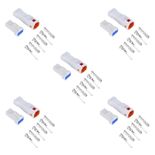 MUYI 5 Kits 3 Pin Way JST Waterproof Connector 26-22 AWG Electric Socket 0.13~0.33mm² Wire-to-Wire Connectors 2.0mm JWPF-VSLE Series JST Plugs