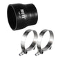 MUYI 2.5" to 3 inches Silicone Reducer Intercooler Tube Kit, 4 Layers Reinforced Straight Intake Turbo Piping Coupler Hose with 2PCS T-Bolt Clamps (Length 3", ID 63-76mm)
