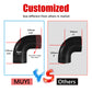 MUYI 90 Degree Hose Elbow Silicone Pipe Kit, 4-Ply Turbo/Intercooler/Intake Piping with 2PCS T-Bolt Clamps High Performance Coupler (ID 3.0"/76mm, Length 4.92"/125mm, Thickness 5mm)