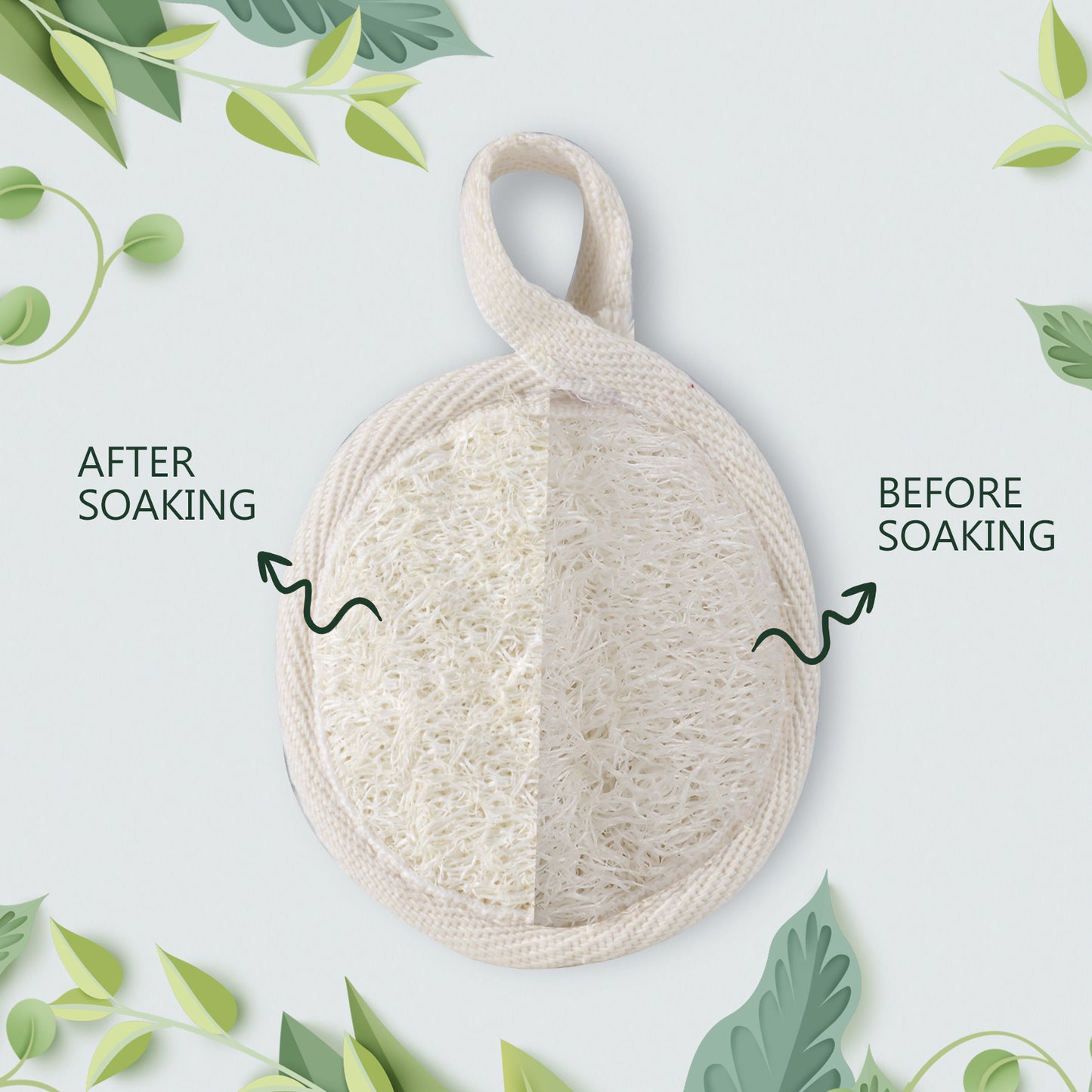 MUYI Loofah Kits, 3.9" x 5.7" Exfoliating Body Scrubber Loofah Sponge Pads Natural Luffa Material Sponges, Health for Bath Shower and Spa (3 Count - 1Pack)