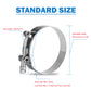 MUYI 4 Pack 3" T-Bolt Clamps, 304 Stainless Steel Turbo Intake Pipe Intercooler Hose Clamp, Working Range 83mm-91mm for 3" ID Silicone Tube