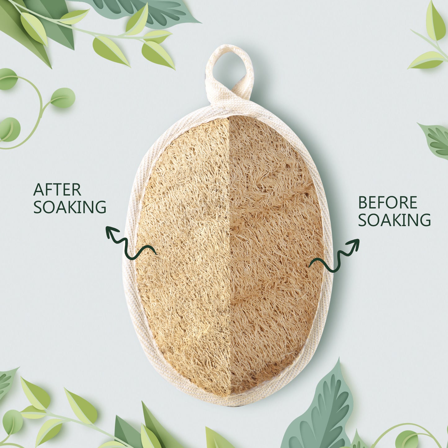 MUYI Loofah Kits, 3.9" x 5.7" Exfoliating Body Scrubber Loofah Sponge Pads Natural Luffa Material Sponges, Health for Bath Shower and Spa (3 Count - 1Pack)