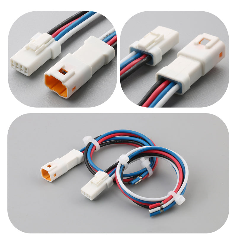 MUYI 5 Kits 4 Pin Way JST Waterproof Connector 26-22 AWG Electric Socket 0.13~0.33mm² Wire-to-Wire Connectors 2.0mm JWPF-VSLE Series JST Plugs