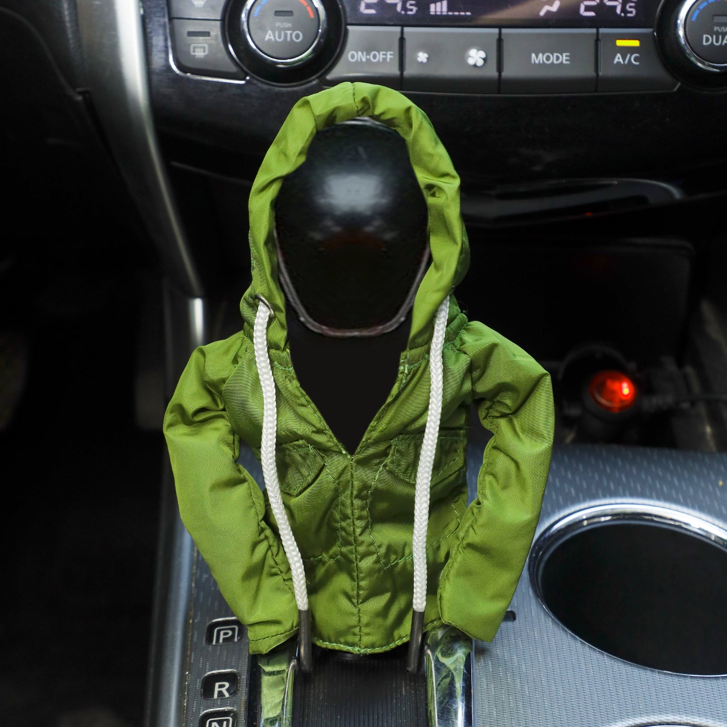 MUYI Shifter Cover Decoration Gear Shift Hoodies for Car Automotive Interior Accessories Vehicle Decor Anorak Jacket with Hooded (1 Pack, Military Green Knob Hoodies)
