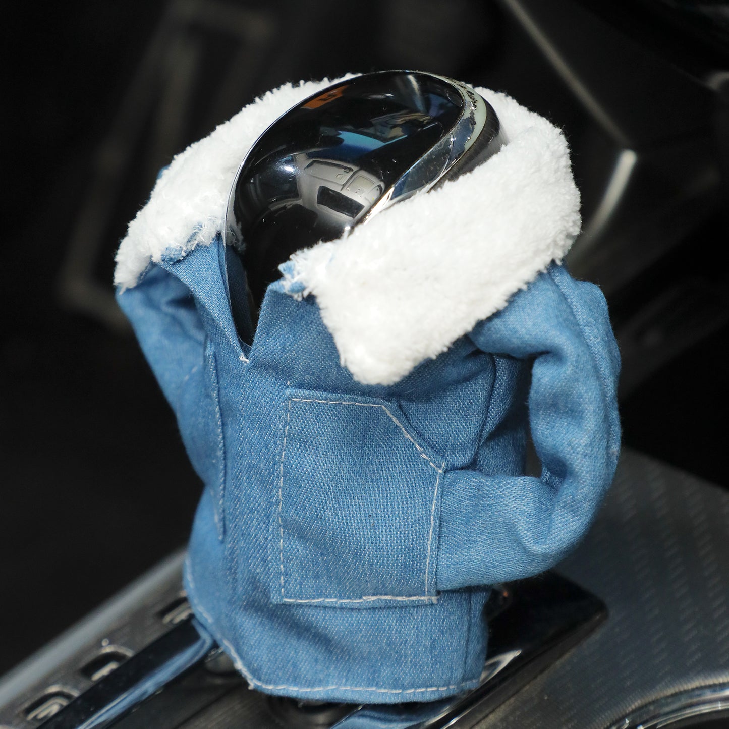 MUYI Shifter Knob Cover 1PC Cute Car Decoration for Gear Shift Jacket Automotive Interior Accessories Classic Decor with 3 Pack Attachable Decals