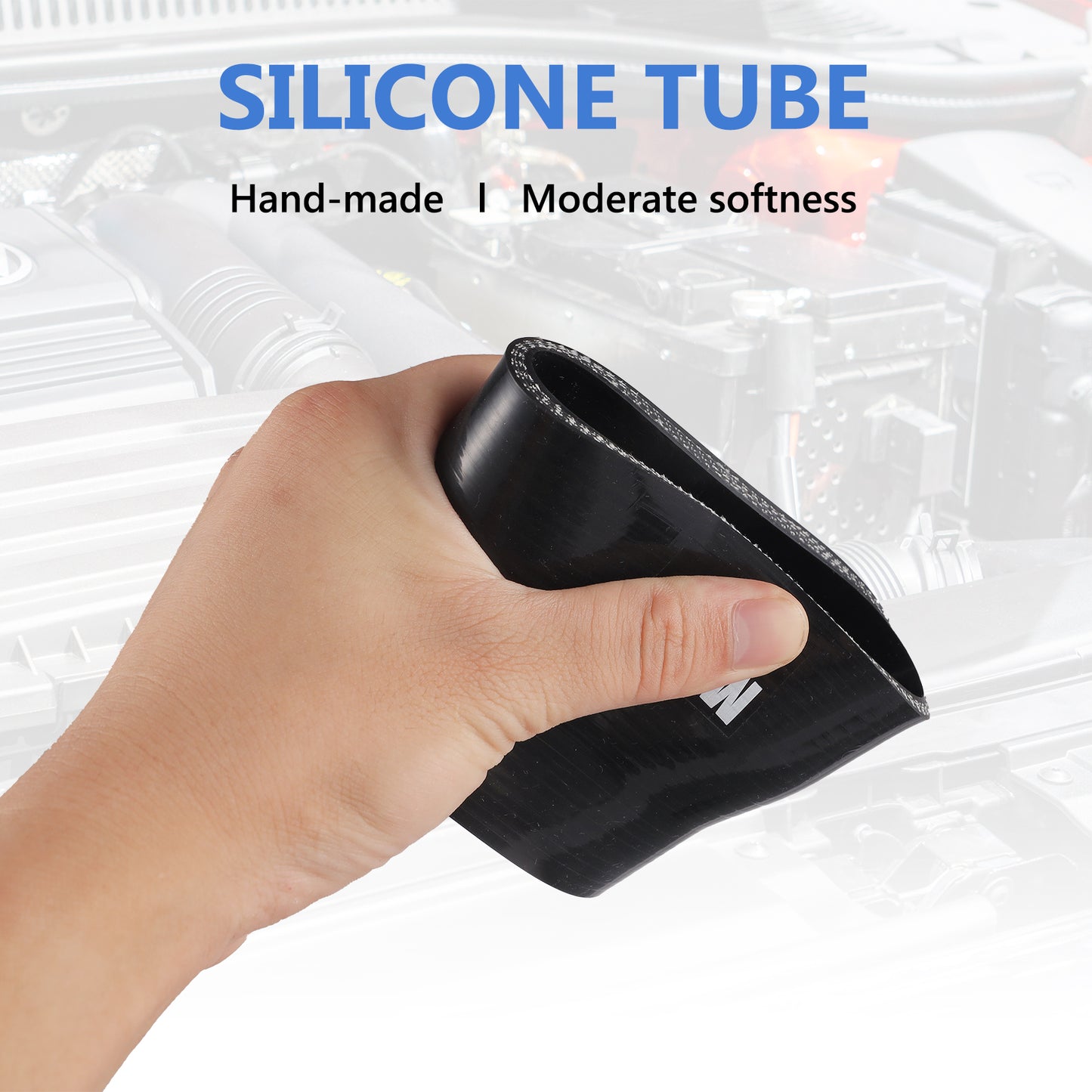 MUYI 2.5" to 3 inches Silicone Reducer Intercooler Tube Kit, 4 Layers Reinforced Straight Intake Turbo Piping Coupler Hose with 2PCS T-Bolt Clamps (Length 3", ID 63-76mm)