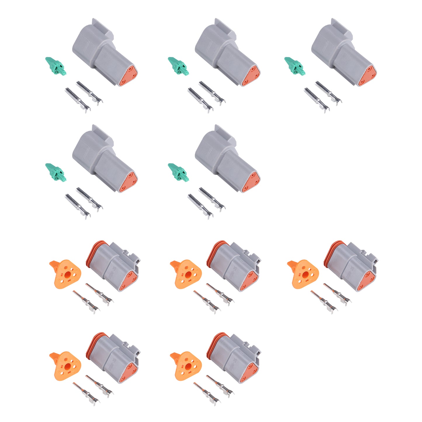 MUYI DT Series Waterproof Connectors 2/3/4/6/8/12 Pin Connector  18-14 AWG Electrical Wire Plug with 13 Amps Continuous Terminals