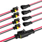 MUYI 5 Ktis 16AWG Waterproof Electrical Connectors Kit 1.5mm Series Terminal and Rubber Seal with 10cm Wire Weatherpack Connectors