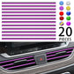 20pcs Car Air Conditioner Decoration Strip Suitable for Most Air Vent Outlet Waterproof Bendable Shiny Trim Universal Car Interior Accessory (Purple)