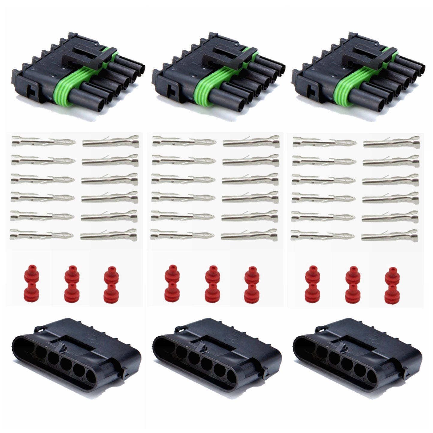 MUYI Automotive Connector Kit 1/2/3/4/6 Pin Way Wiring Harness Connectors 2.5mm Series Wire Harness Connectors