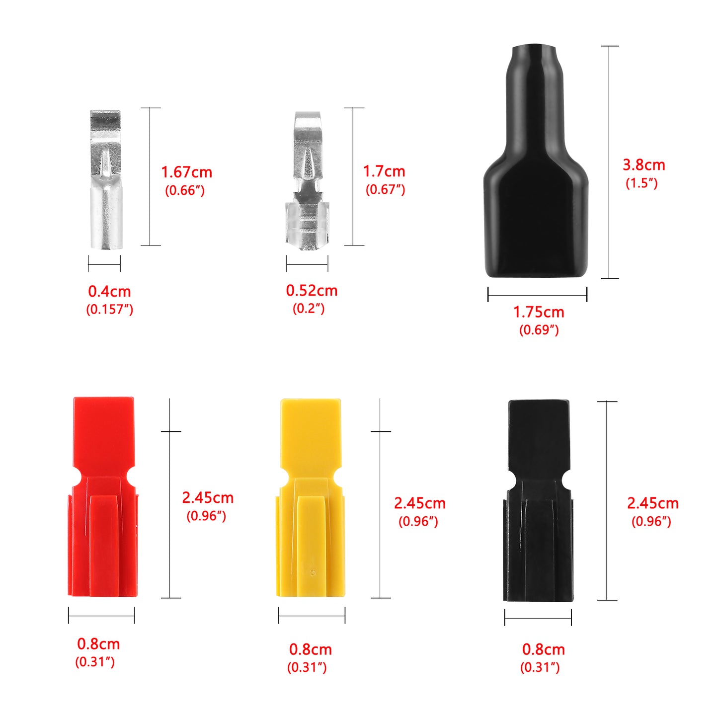 Battery Quick Connect/Disconnect, MUYI 75pcs 15/30/45A Modular Power Connectors Quick Disconnect Terminals Connector Rubber Cover Caps Set