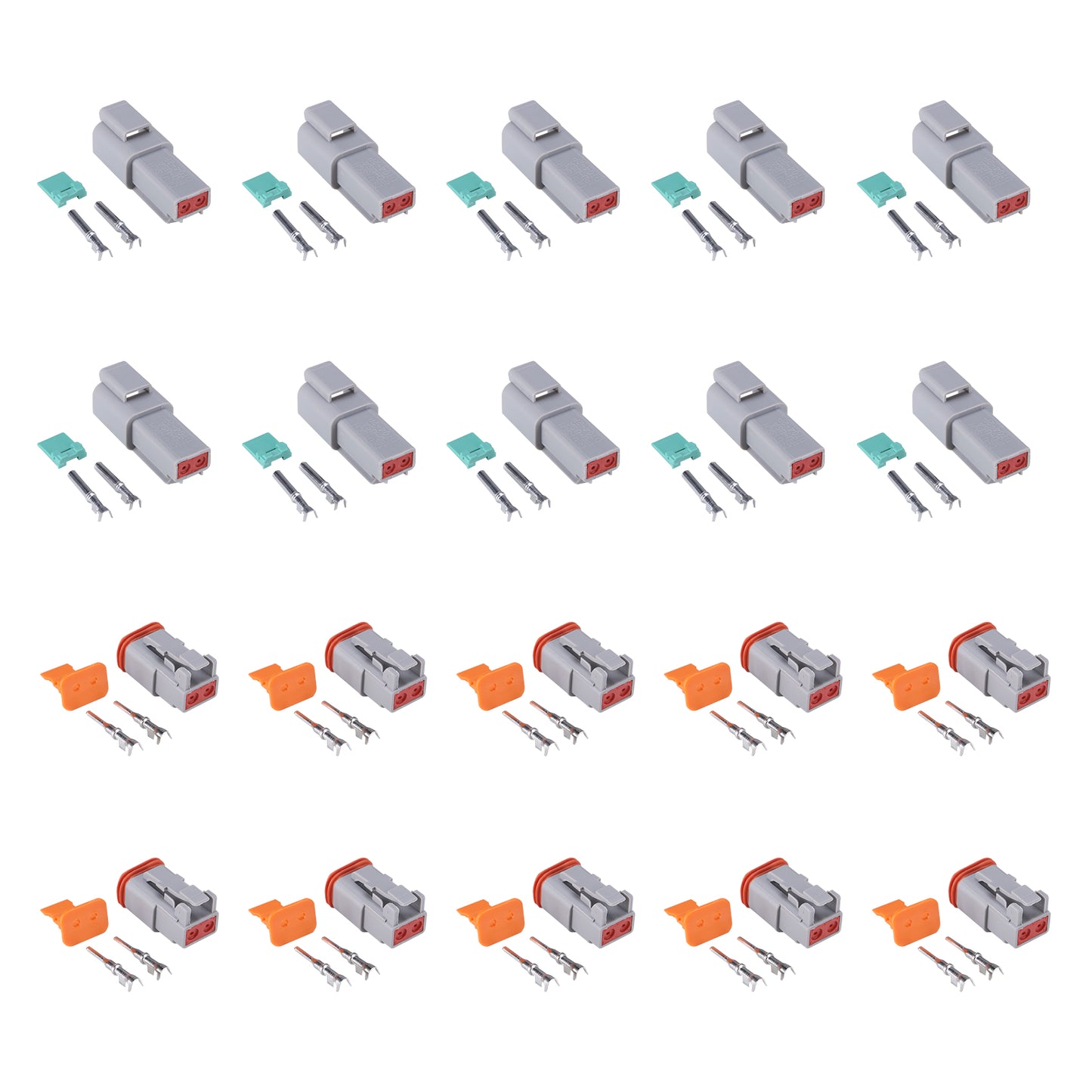 MUYI DT Series Waterproof Connectors 2/3/4/6/8/12 Pin Connector  18-14 AWG Electrical Wire Plug with 13 Amps Continuous Terminals