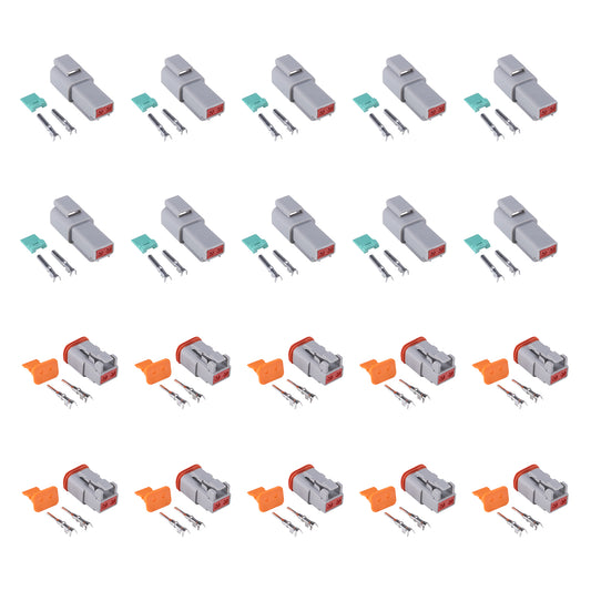 MUYI DT Series Waterproof Connectors 2/3/4/6/8/12 Pin Connector  18-14 AWG Electrical Wire Plug with 13 Amps Continuous Terminals