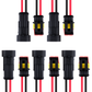 MUYI 5 Kits 1/2/3/4/5/6 Pin Way 18AWG Waterproof Connector Electrical Plugs with 10cm Pigtail Wire Connectors
