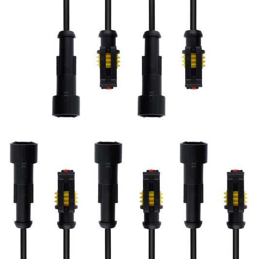 MUYI 5 Kits 1/2/3/4/5/6 Pin Way 18AWG Waterproof Connector Electrical Plugs with 10cm Pigtail Wire Connectors