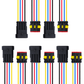 MUYI 5 Kits 1/2/3/4/5/6 Pin Way 18AWG Waterproof Connector Electrical Plugs with 10cm Pigtail Wire Connectors