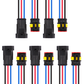 MUYI 5 Ktis 16AWG Waterproof Electrical Connectors Kit 1.5mm Series Terminal and Rubber Seal with 10cm Wire Weatherpack Connectors