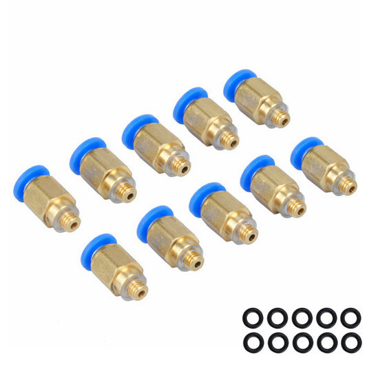 MUYI 10 Pcs 5mm Male Thread 0.16 Push to Connect PC4-M5 for PTFE Tube 3D Printer Connector